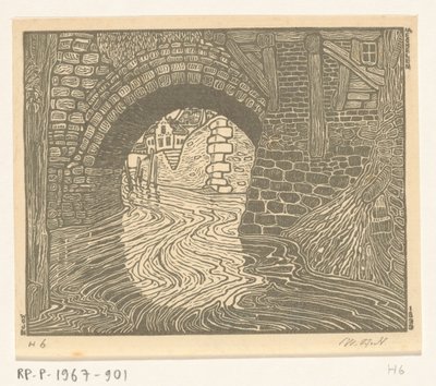 Brug te Mechelen door Wijnand Otto Jan Nieuwenkamp (signed by artist)