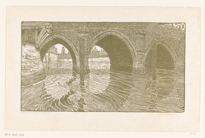 Brug te Mechelen door Wijnand Otto Jan Nieuwenkamp (signed by artist)