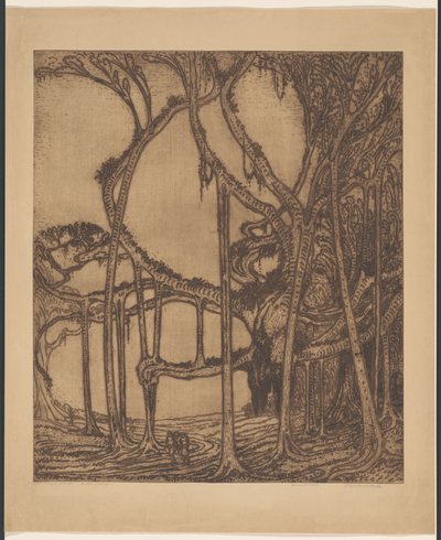 De oude waringin door Wijnand Otto Jan Nieuwenkamp (signed by artist)