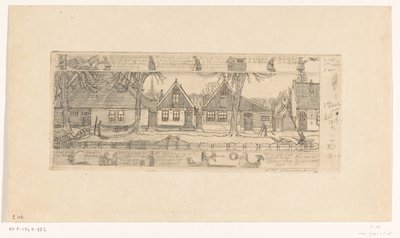 Het boerenbuurtje, Edam door Wijnand Otto Jan Nieuwenkamp (signed by artist)