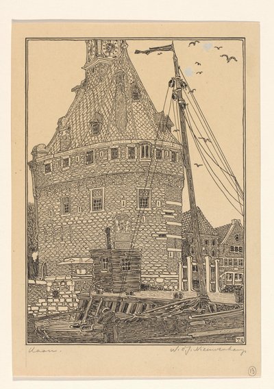 Hoofdtoren te Hoorn door Wijnand Otto Jan Nieuwenkamp (signed by artist)