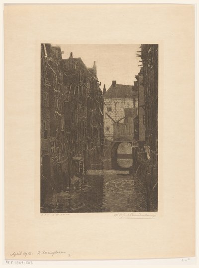 Huizen aan de Voorstraatshaven in Dordrecht door Wijnand Otto Jan Nieuwenkamp (signed by artist)