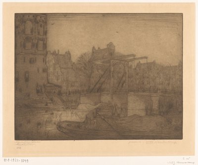 Montelbaanstoren, Amsterdam door Wijnand Otto Jan Nieuwenkamp (signed by artist)