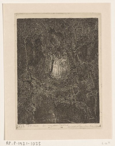 Oerwoud op Java door Wijnand Otto Jan Nieuwenkamp (signed by artist)
