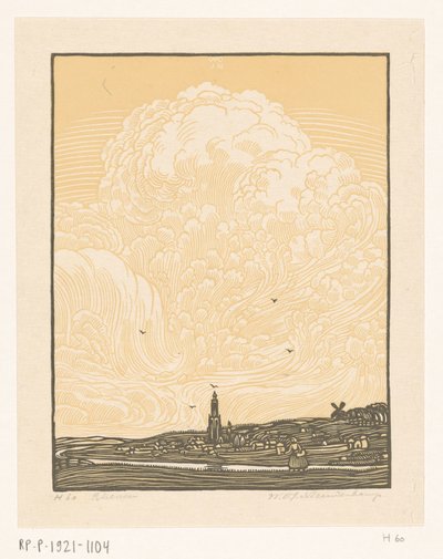 Rhenen door Wijnand Otto Jan Nieuwenkamp (signed by artist)