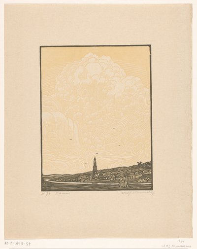 Rhenen door Wijnand Otto Jan Nieuwenkamp (signed by artist)