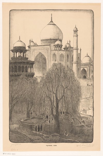 Taj Mahal, Agra door Wijnand Otto Jan Nieuwenkamp (signed by artist)