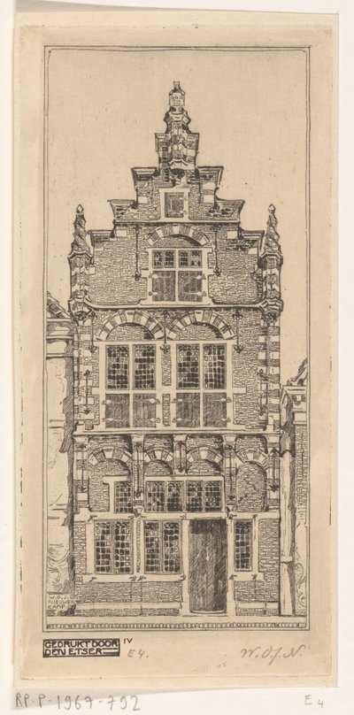 Voorgevel van het Edams Museum door Wijnand Otto Jan Nieuwenkamp (signed by artist)