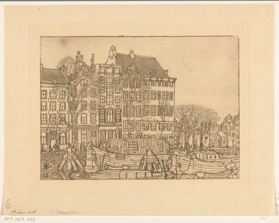 Huizen aan de Prins Hendrikkade in Amsterdam door Wijnand Otto Jan Nieuwenkamp