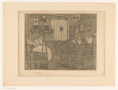 Huizen aan de haven van Enkhuizen door Wijnand Otto Jan Nieuwenkamp