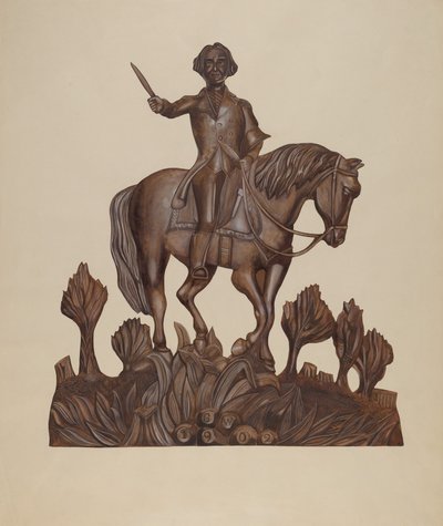 George Washington te paard, ca. 1938 door Wilbur M Rice