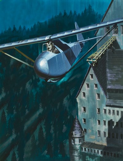 Zweefvliegtuig ontsnapt uit kasteel Colditz door Wilf (20th century) Hardy