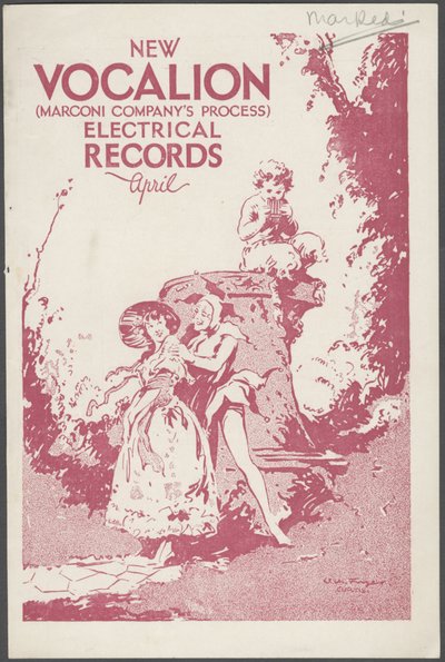 Vocalion Records Bulletin, 1920s door Wilfred Fryer, Curtis Advertising Agency