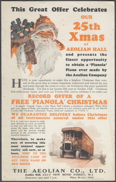Aeolian Company Pianolas door Wilfred Fryer