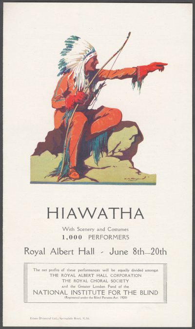 Hiawatha theater advertentie door Wilfred Fryer