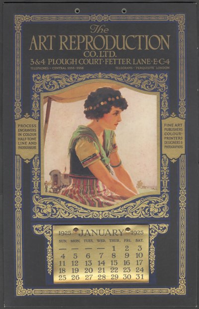 De Kunst Reproductie Bedrijf Kalender, 1925 door Wilfred Fryer
