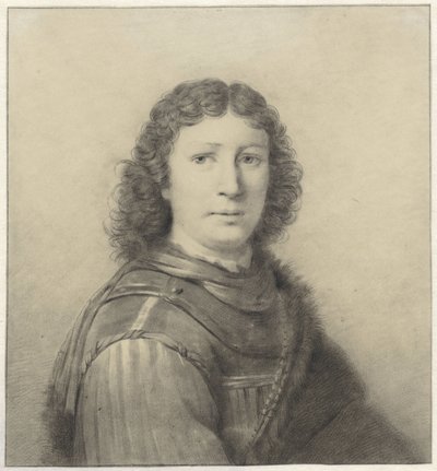 Portret van een jongeman met halsberg en keten door Wilhelm Adrian Netscher