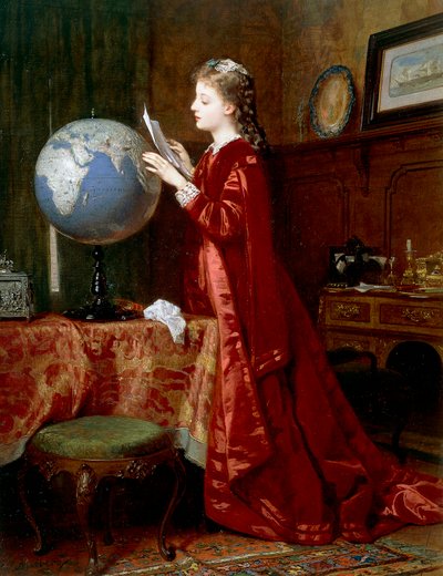 Verre oorden, door Wilhelm Amberg, olieverf op doek, Duitsland door Wilhelm Amberg