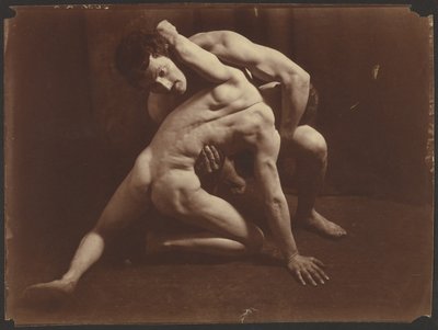 Worstelaars, ca. 1885-1905 door Wilhelm Baron von Gloeden