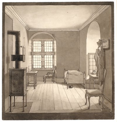 Kamer in het Odense Klooster van Adellijke Meisjes door Wilhelm Bendz