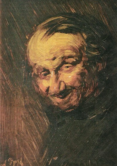 Duits: The bone man, hoofd van een oude man door Wilhelm Busch