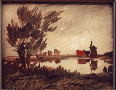 Molen aan de vijver door Wilhelm Busch