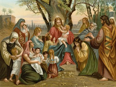 Jezus zegent de kinderen door Wilhelm Ebbinghaus