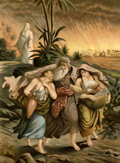 Lot vlucht uit Sodom door Wilhelm Ebbinghaus