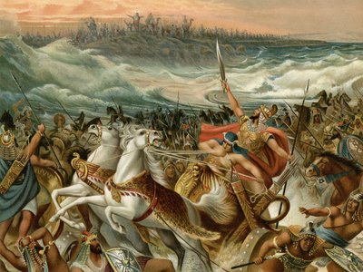 De Israëlieten gered van de Rode Zee door Wilhelm Ebbinghaus