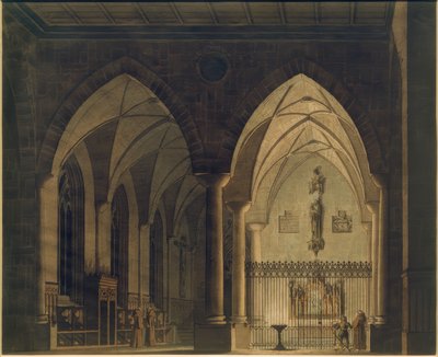Gotisch kerkinterieur door Wilhelm Gail