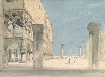 Uitzicht op de Piazzetta di San Marco in Venetië, 19e eeuw door Wilhelm Gail