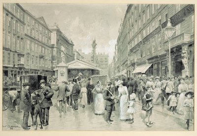 De Graben, het centrale plein in het centrum van Wenen ... door Wilhelm Gause