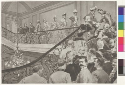 De aartshertogin ontvangt keizer Wilhelm II bij de Schwarzen-Adlerstiege door Wilhelm Gause