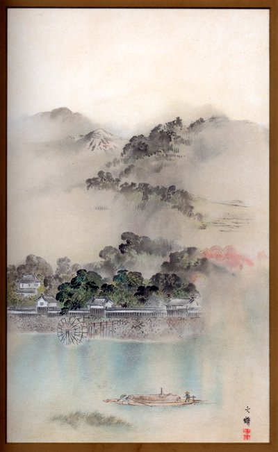 Een lentemorgen aan de rivier Yodo, c1870 1886 door Wilhelm Greve