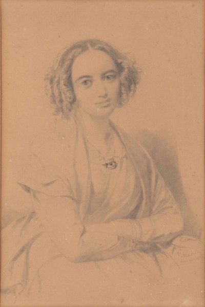 Portret van de componist Fanny Hensel née Mendelssohn 1805-1847, 1847 door Wilhelm Hensel