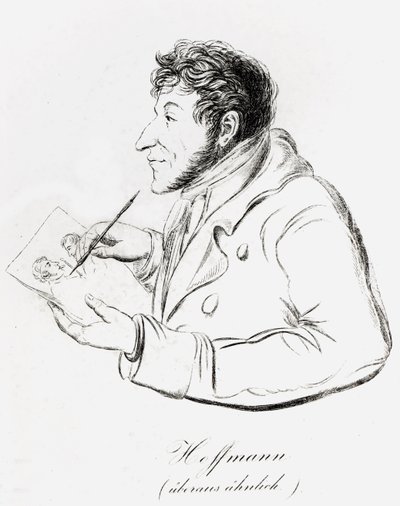 Zelfportret van Hoffmann waarin hij zichzelf afbeeldt terwijl hij een zelfportret maakt door Wilhelm Hoffmann