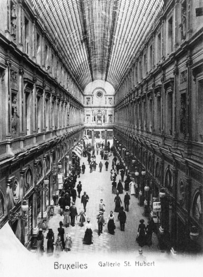 St. Hubert galerij in Brussel, ca. 1900 door Wilhelm Hoffmann
