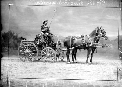 Charles prins van en tot Trauttmansdorff-Weinsberg tijdens het rijden van een koets door Wilhelm J. Burger