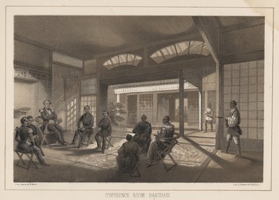 Conferentiekamer, Hakodadi, 1855 door Wilhelm Joseph Heine