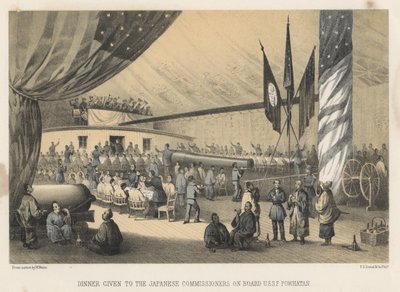 Diner gegeven aan de Japanse commissarissen aan boord van de U.S.S.F. Powhatan door Wilhelm Joseph Heine