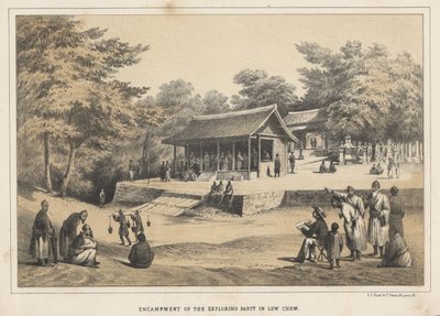 Kampement van de Verkenningsexpeditie in Lew Chew, 1855 door Wilhelm Joseph Heine