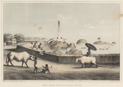 Vuurtoren, Point de Galle, Ceylon, 1855 door Wilhelm Joseph Heine