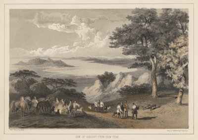 Uitzicht op Hakodadi vanaf de Sneeuwtop, 1855 door Wilhelm Joseph Heine