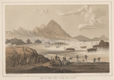 Uitzicht op Hong Kong vanaf East Point, 1855 door Wilhelm Joseph Heine