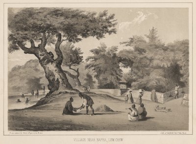 Dorp bij Napha, Lew Chew, 1855 door Wilhelm Joseph Heine