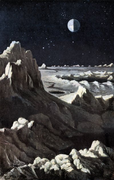 Landschap van de Maan, ca. 1880 door Wilhelm Kranz