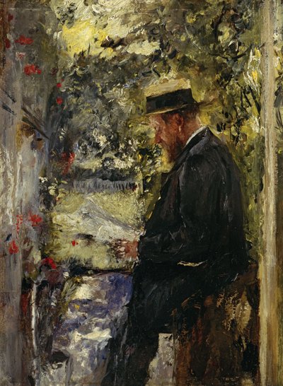 Dierenarts Reindl in de prieel door Wilhelm Maria Hubertus Leibl