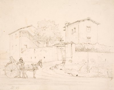 Ezelwagen buiten Porta del Popolo door Wilhelm Marstrand