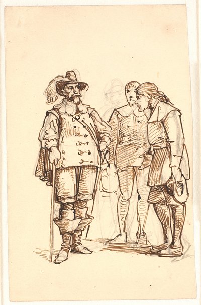 Edelman uit de Tijd van Chr. 4 Spreekt met Twee Mannen door Wilhelm Marstrand