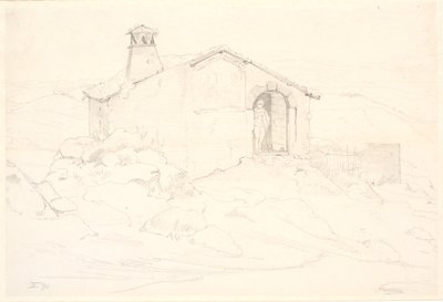 Berglandschap met een hut door Wilhelm Marstrand
